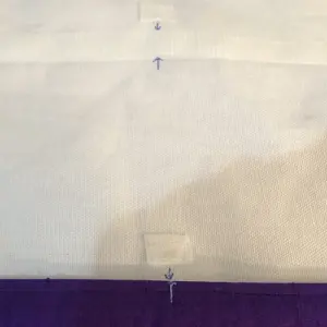 detail of the thread markings that simplify altar changes through the Schaeffer System