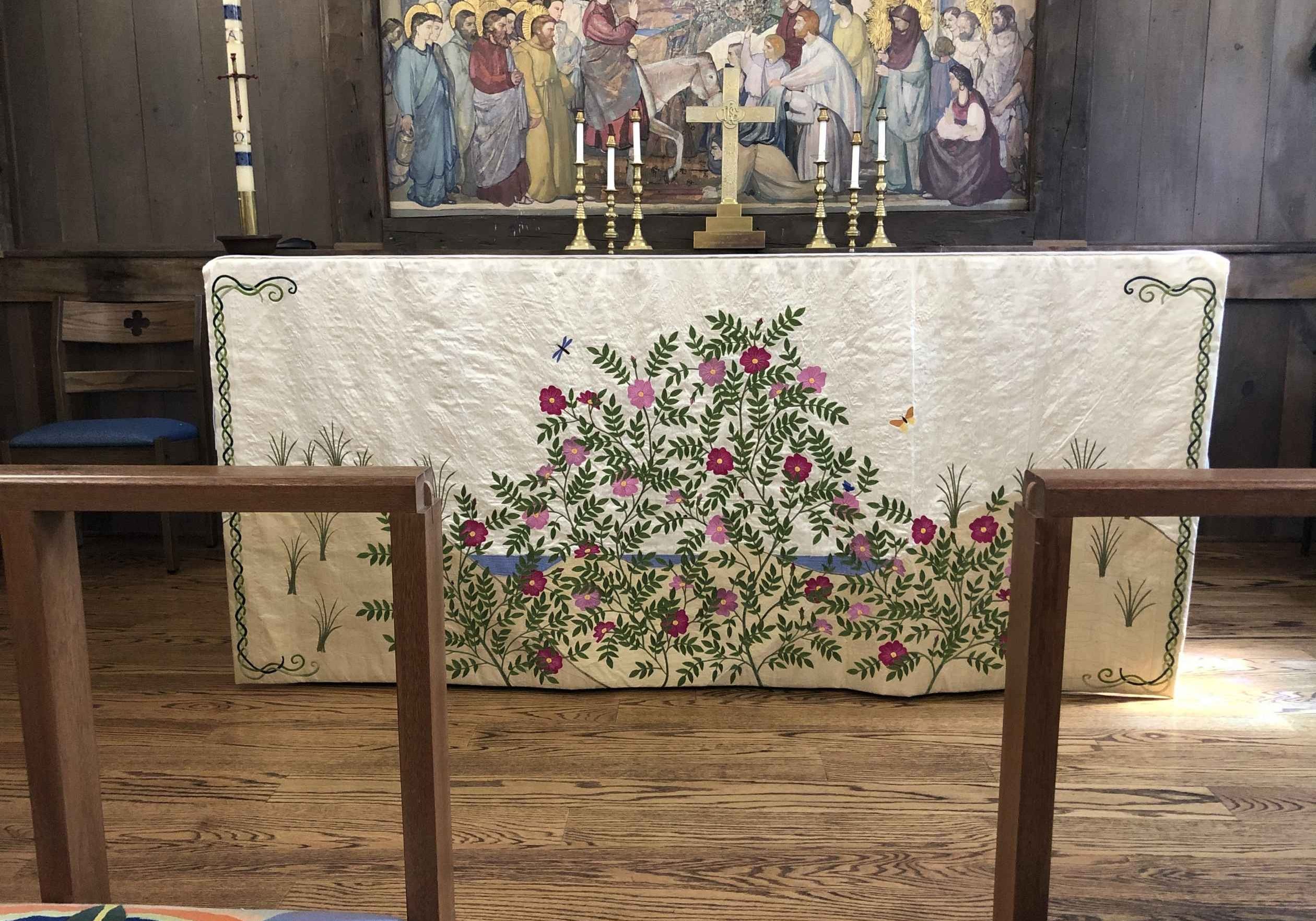 Custom altar frontal inspired by the landscape in Provincetown